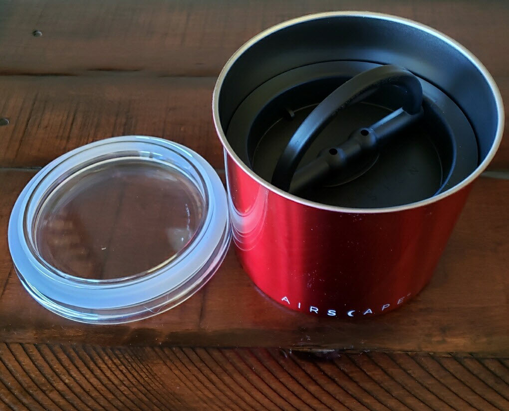 Airscape 4" Small Stainless Steel Storage Container - Red - Image 3