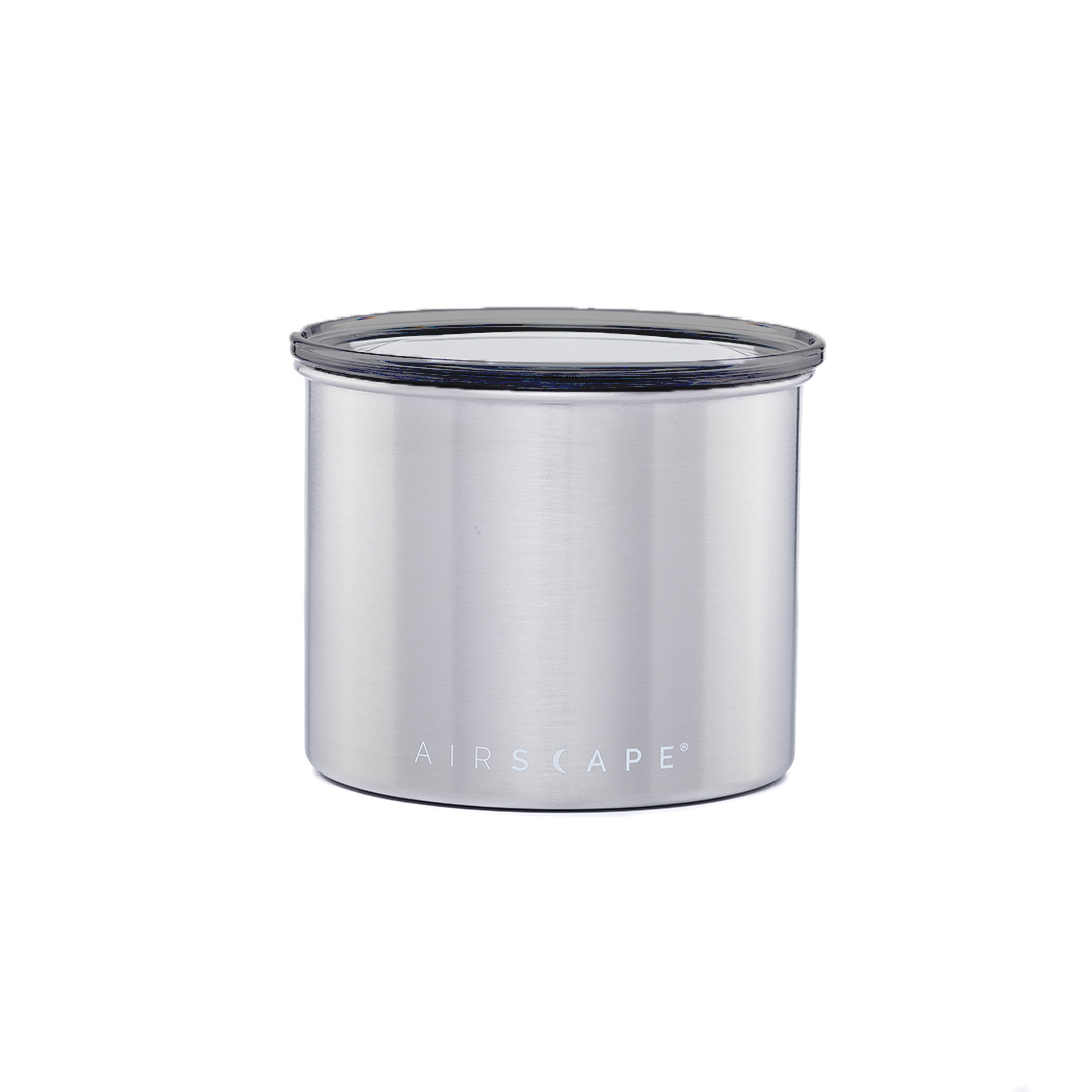 airscape 4" small stainless steel storage container brushed steel