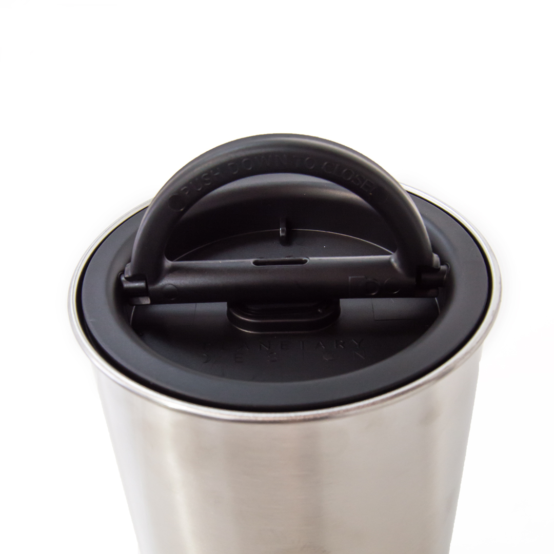airscape 4" small stainless steel storage container brushed steel