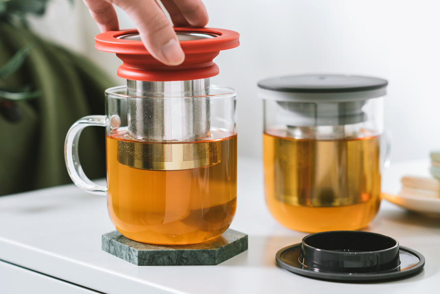 ming cup 11.8fl oz with infuser red both